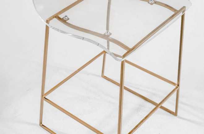 Gabby King Antique Gold & Clear Acrylic Counter Stool