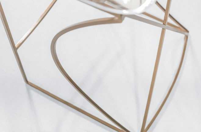 Gabby Johnson Antique Gold & Clear Acrylic Bar Stool