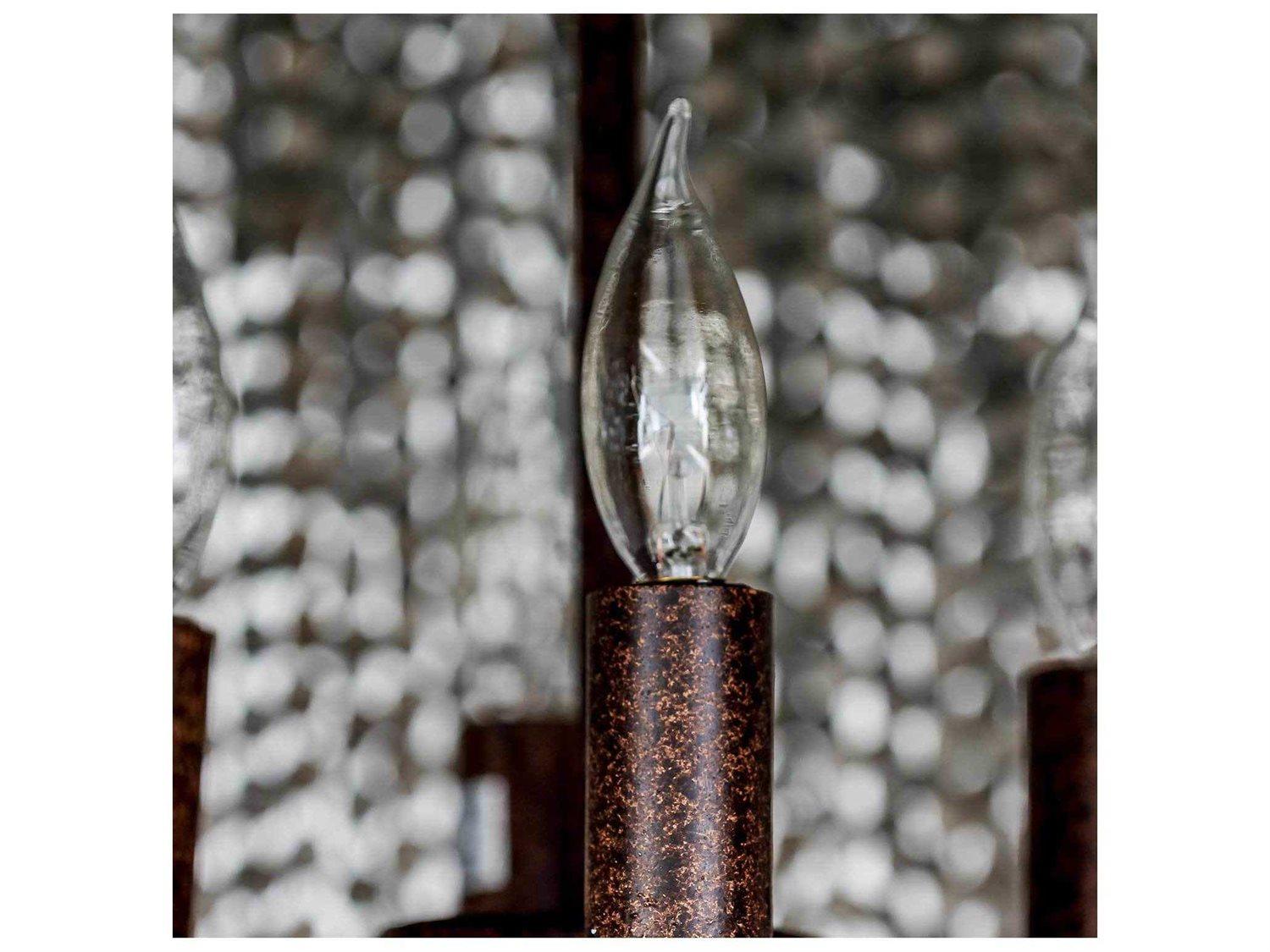 Gabby Etienne 4-Light Dusty Slate & Venetian Rust Brown Candelabra Tiered Chandelier