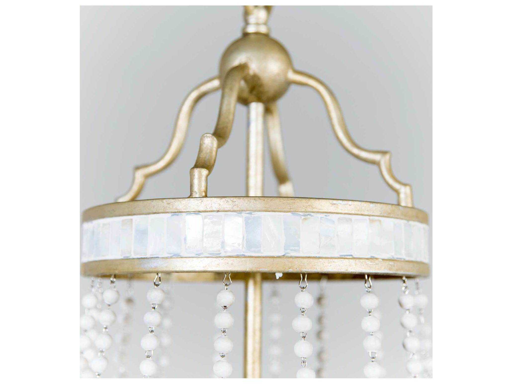 Gabby Corinna 8-Light Champagne Silver With Antique White Candelabra Empire Chandelier