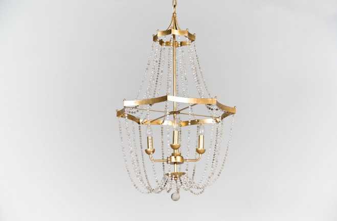 Gabby Whitney 4-Light Vintage Gold & Antique White Candelabra Chandelier