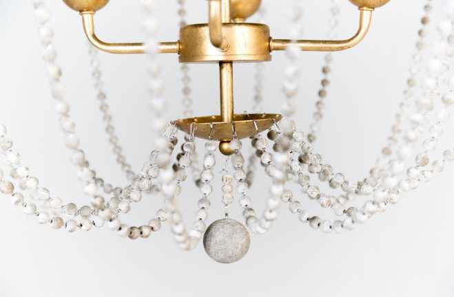 Gabby Whitney 4-Light Vintage Gold & Antique White Candelabra Chandelier