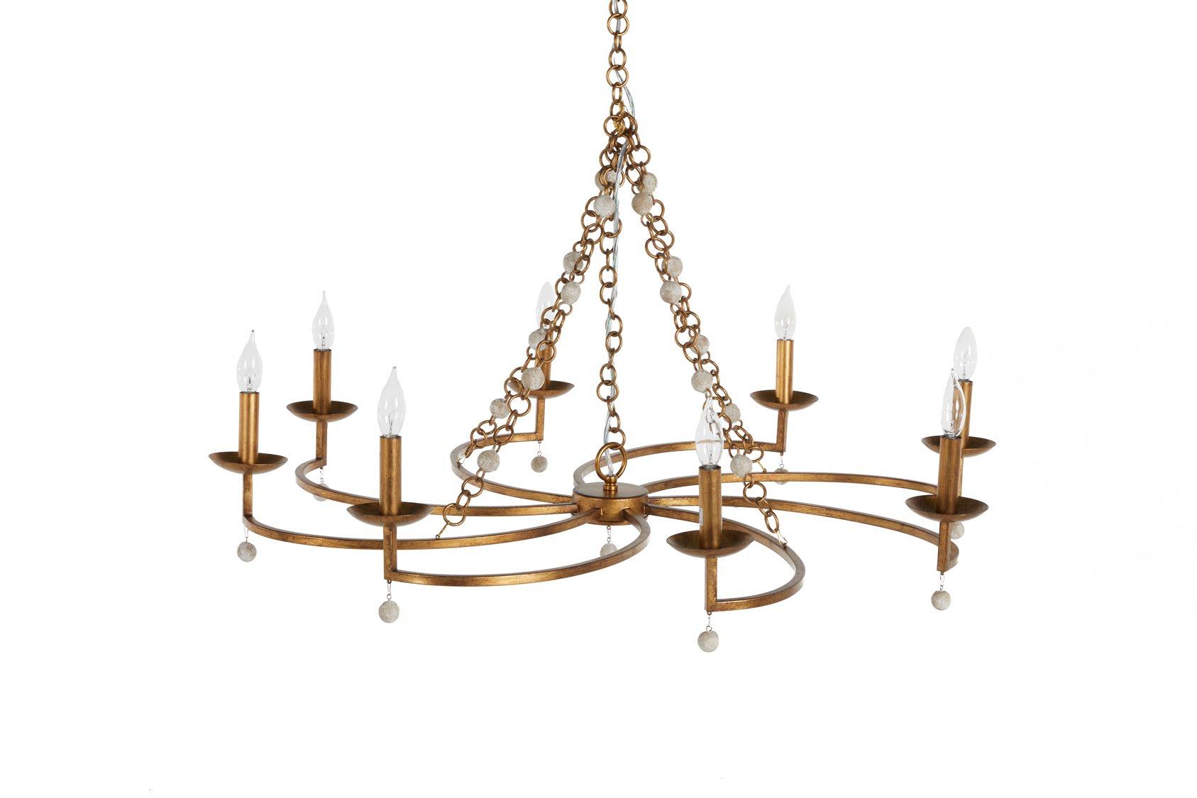 Gabby Carrie 8-Light Antique Goldwith Antiquewhite Candelabra Chandelier