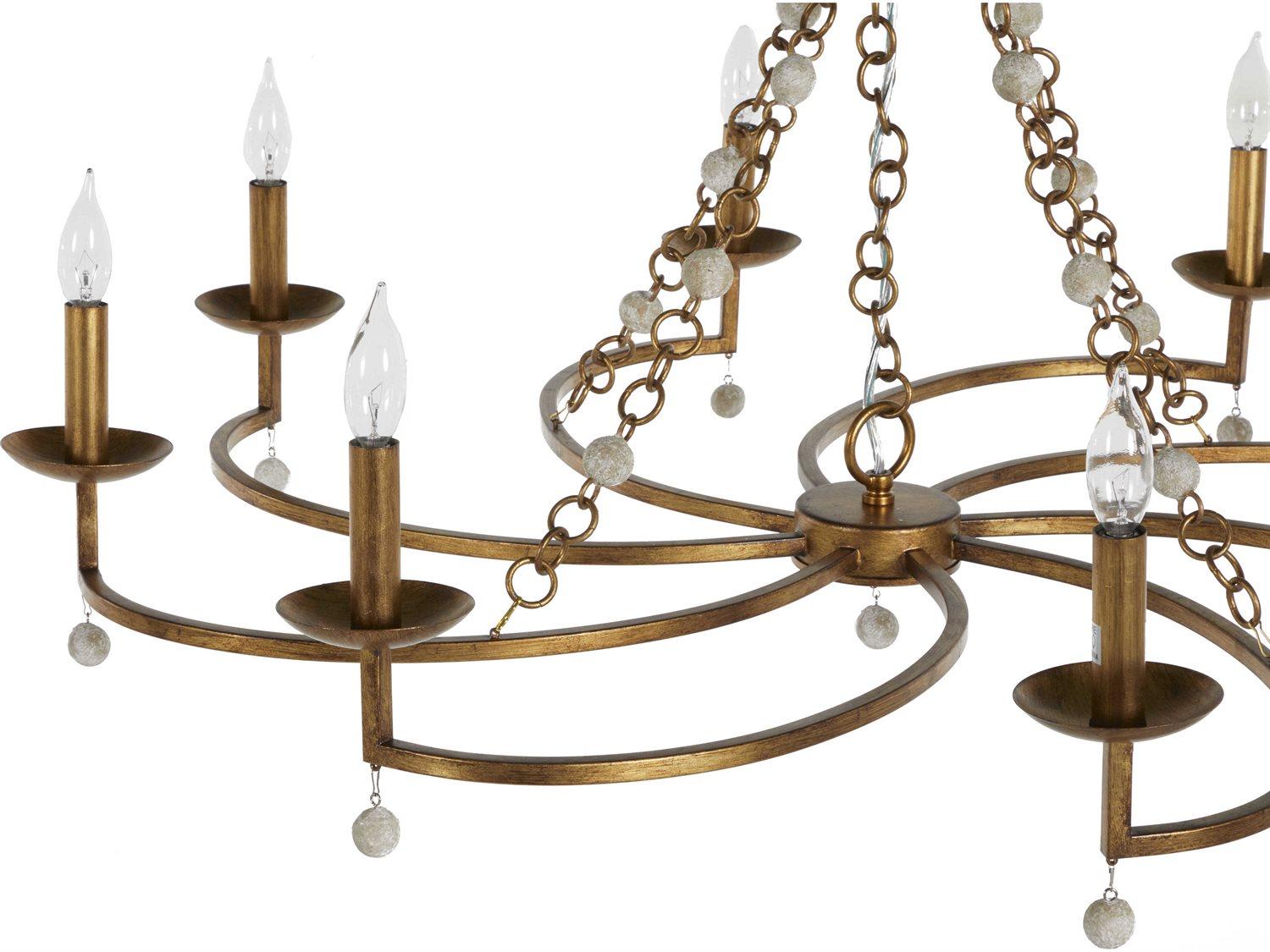 Gabby Carrie 8-Light Antique Goldwith Antiquewhite Candelabra Chandelier