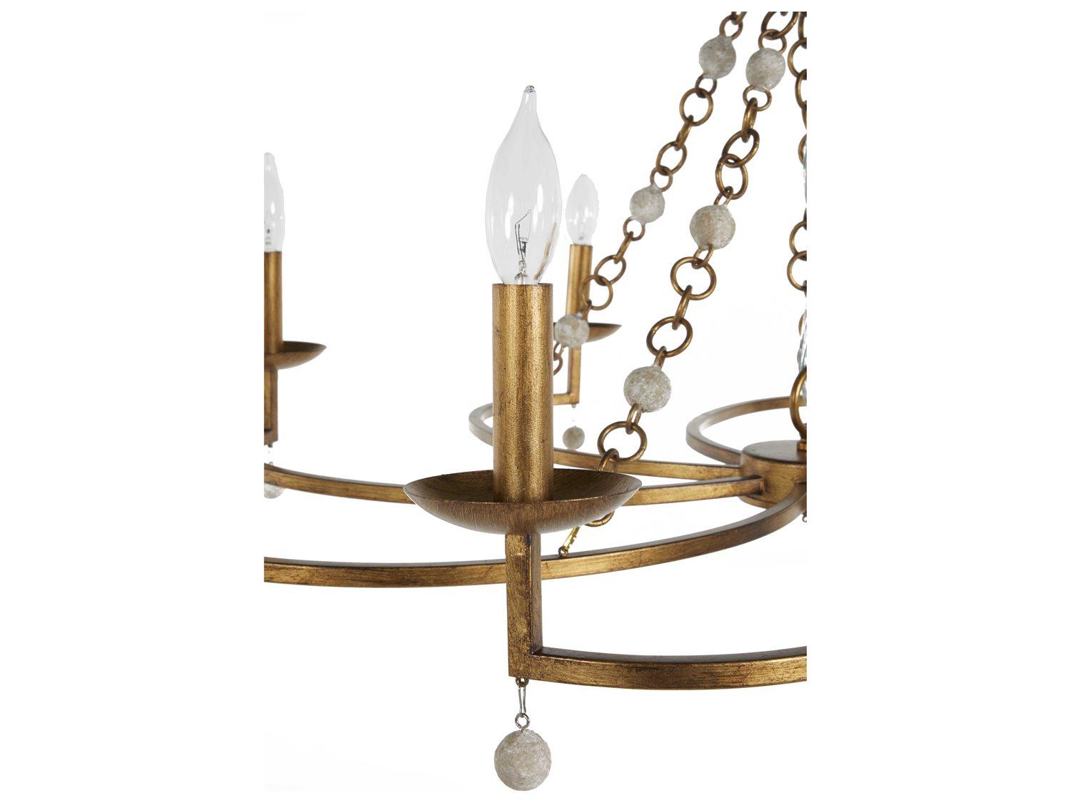 Gabby Carrie 8-Light Antique Goldwith Antiquewhite Candelabra Chandelier