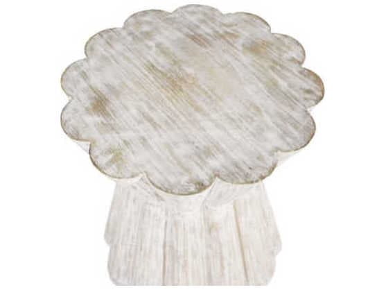 Gabby Annie Round Light Whitewashed Wood End Table