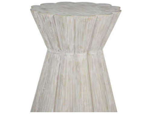 Gabby Annie Round Light Whitewashed Wood End Table