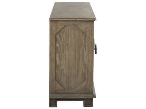 Gabby Rhodes 65" Oak Wood Charcoal Antique Brass Media Console
