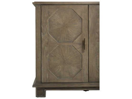 Gabby Rhodes 65" Oak Wood Charcoal Antique Brass Media Console