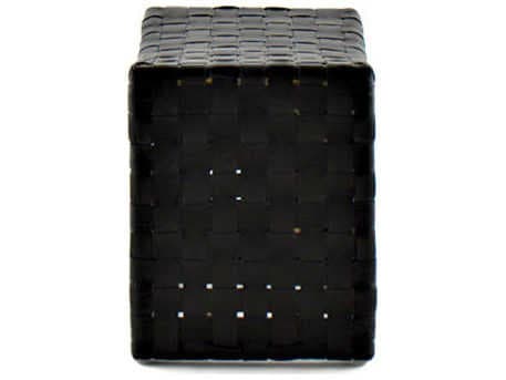 Gabby Dover Black Leather Accent Stool