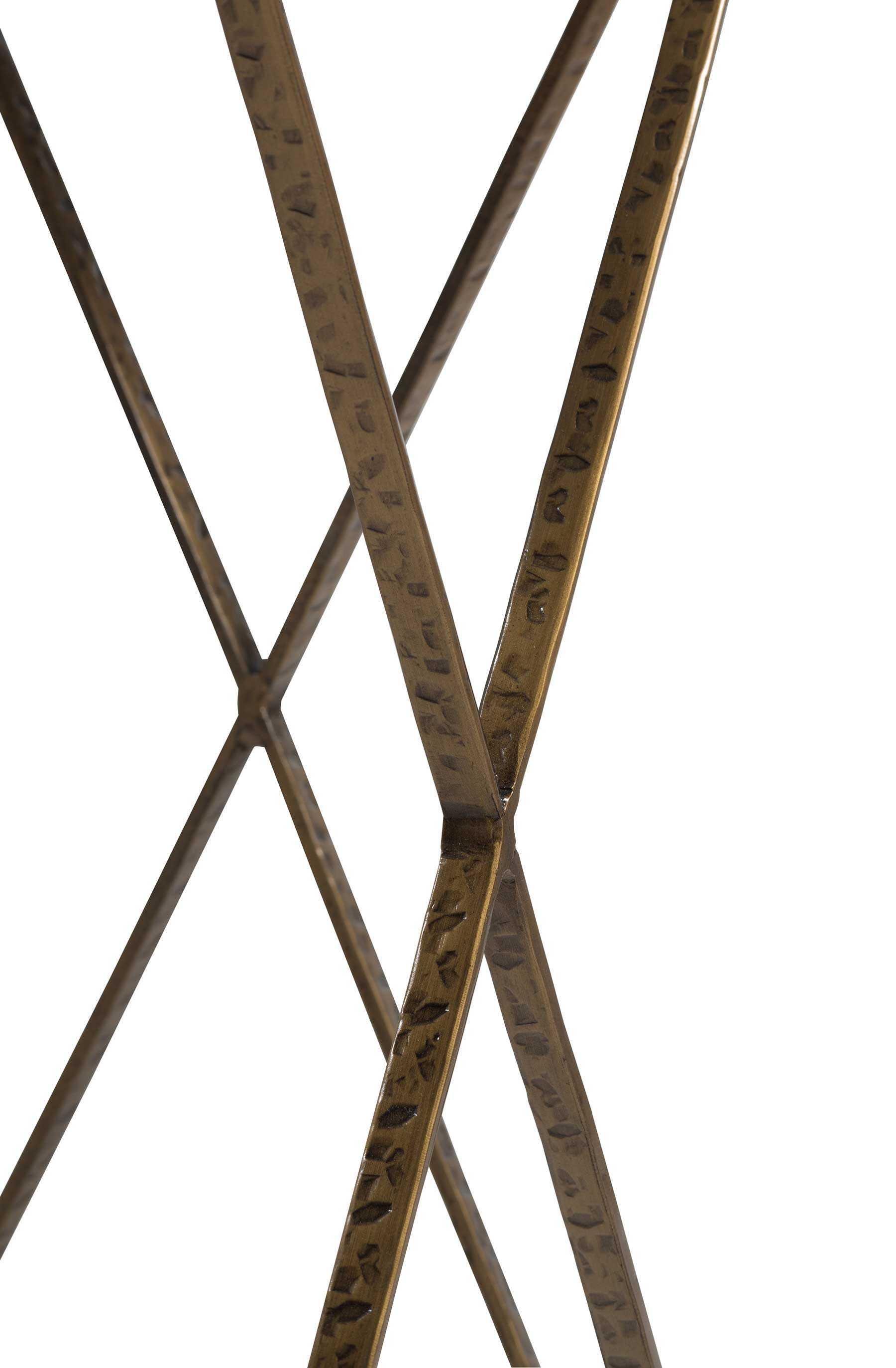 Gabby Phoenix Round Marble Vintage Gold End Table