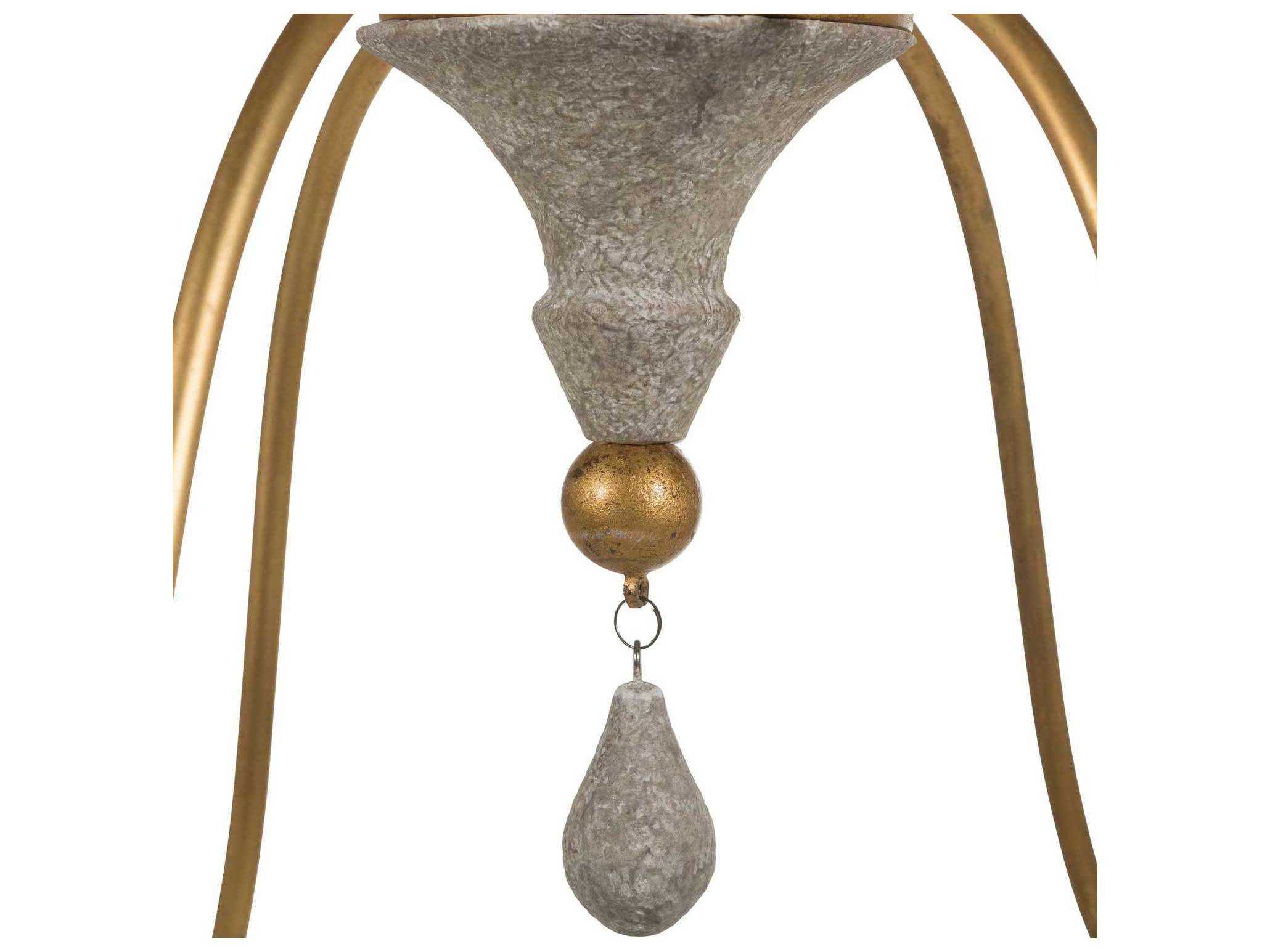 Gabby Clay 6-Light Vintage Gold Gray Candelabra Chandelier