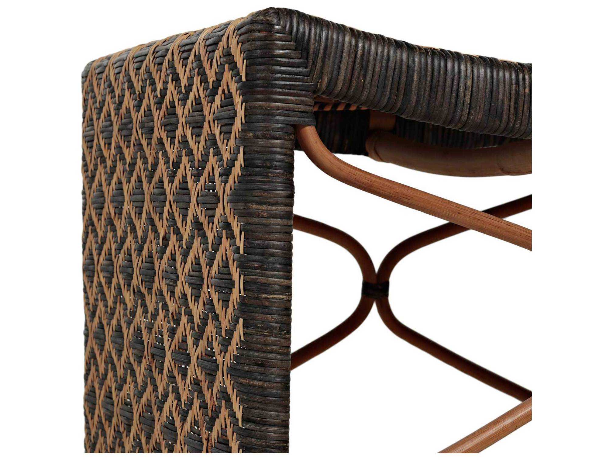 Gabby Bennet Black Natural Rattan Brown Accent Stool