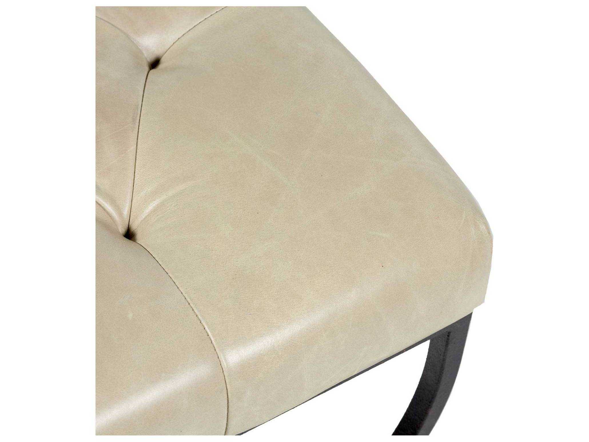 Gabby Galvin Gray Leather Black Upholstered Accent Stool