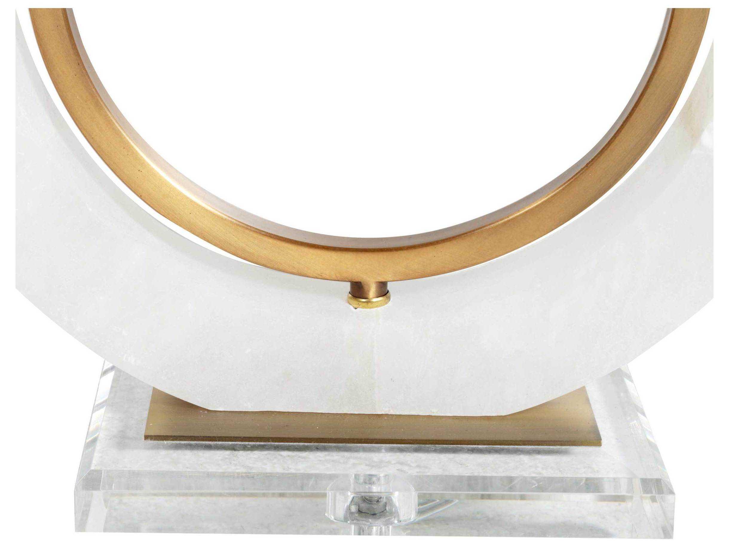 Gabby Janelle Antique Brass Linen White Buffet Lamp