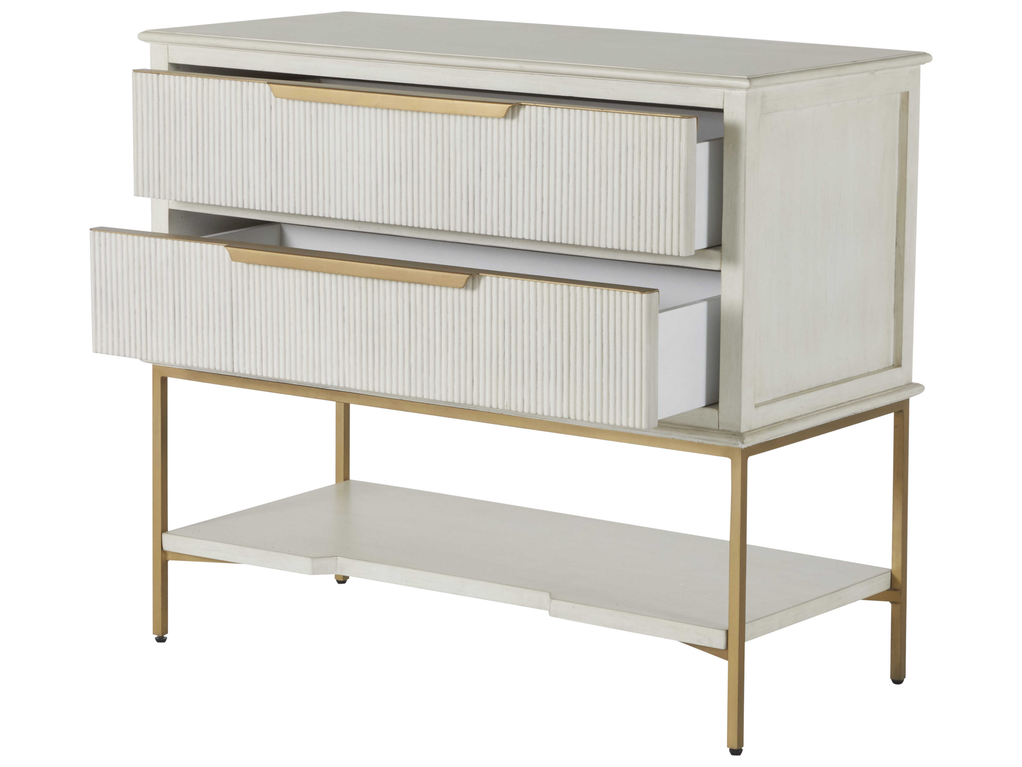 Gabby Riggs 2-Drawers Oak Wood Nightstand