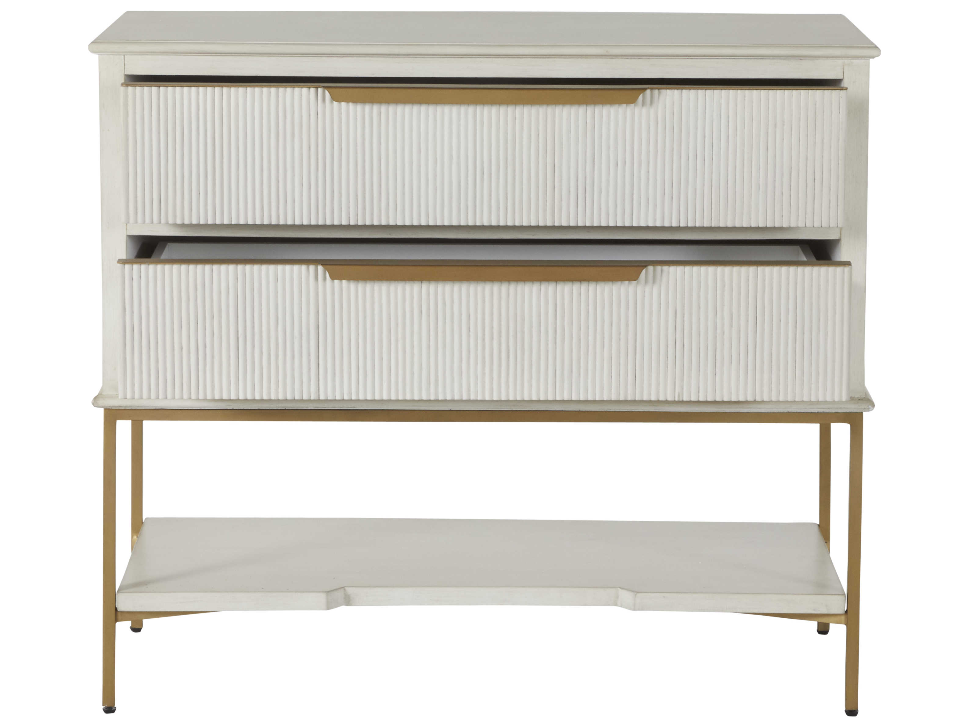 Gabby Riggs 2-Drawers Oak Wood Nightstand