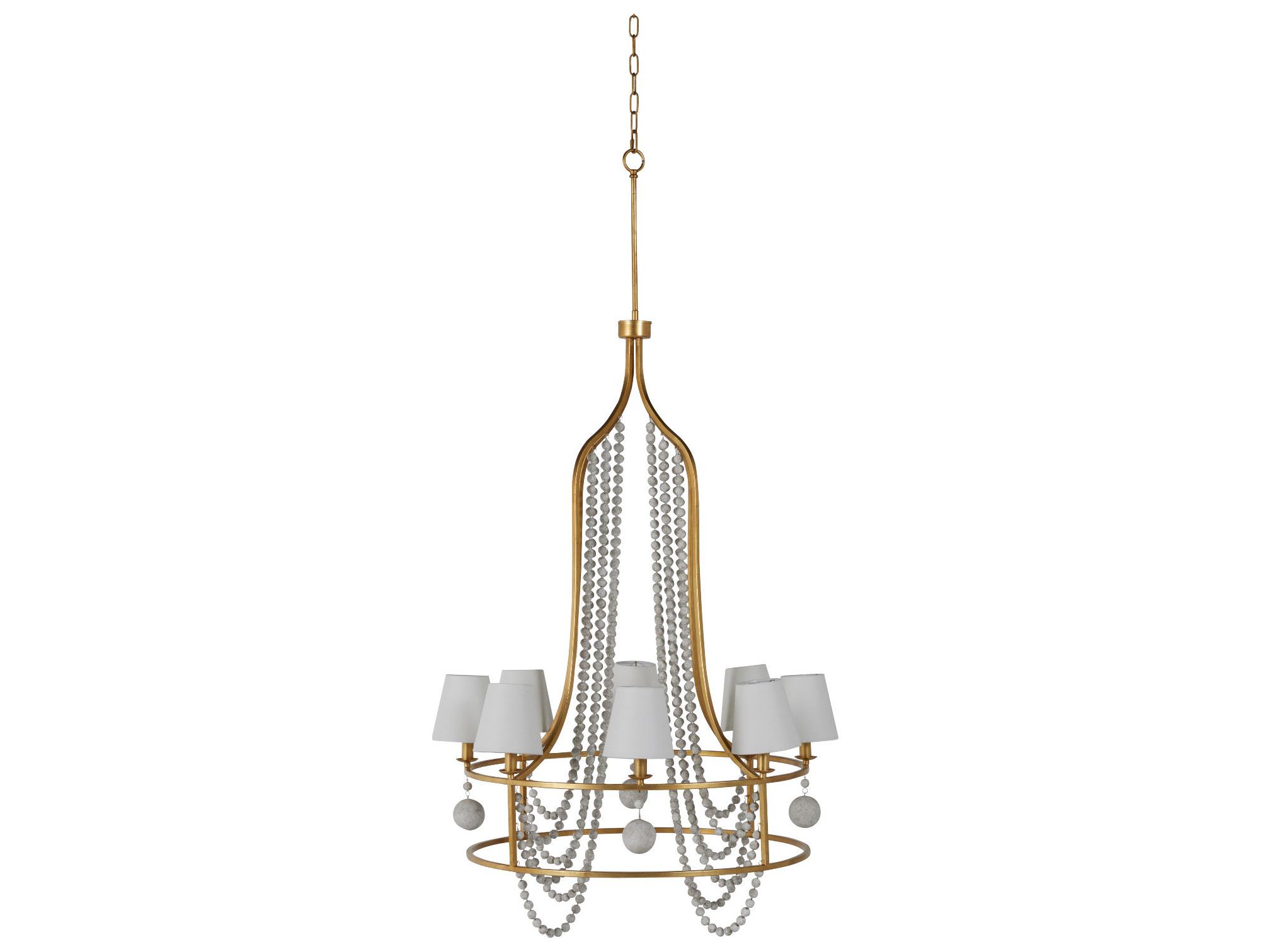 Gabby Neville Distressed Ivory Gold Candelabra Tiered Chandelier