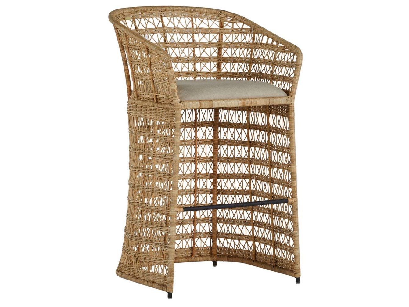 Gabby Libby Natural Rattan Upholstered Bar Stool