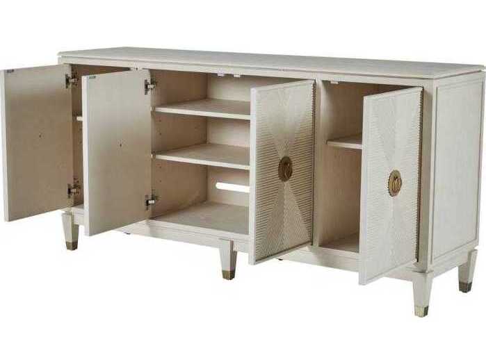 Gabby Strella Rosewood Cerused White Stainless Champagne Display Cabinet