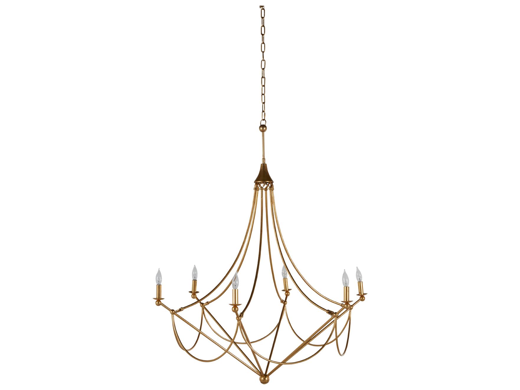 Gabby Miles 6-Light Vintage Gold Candelabra Chandelier