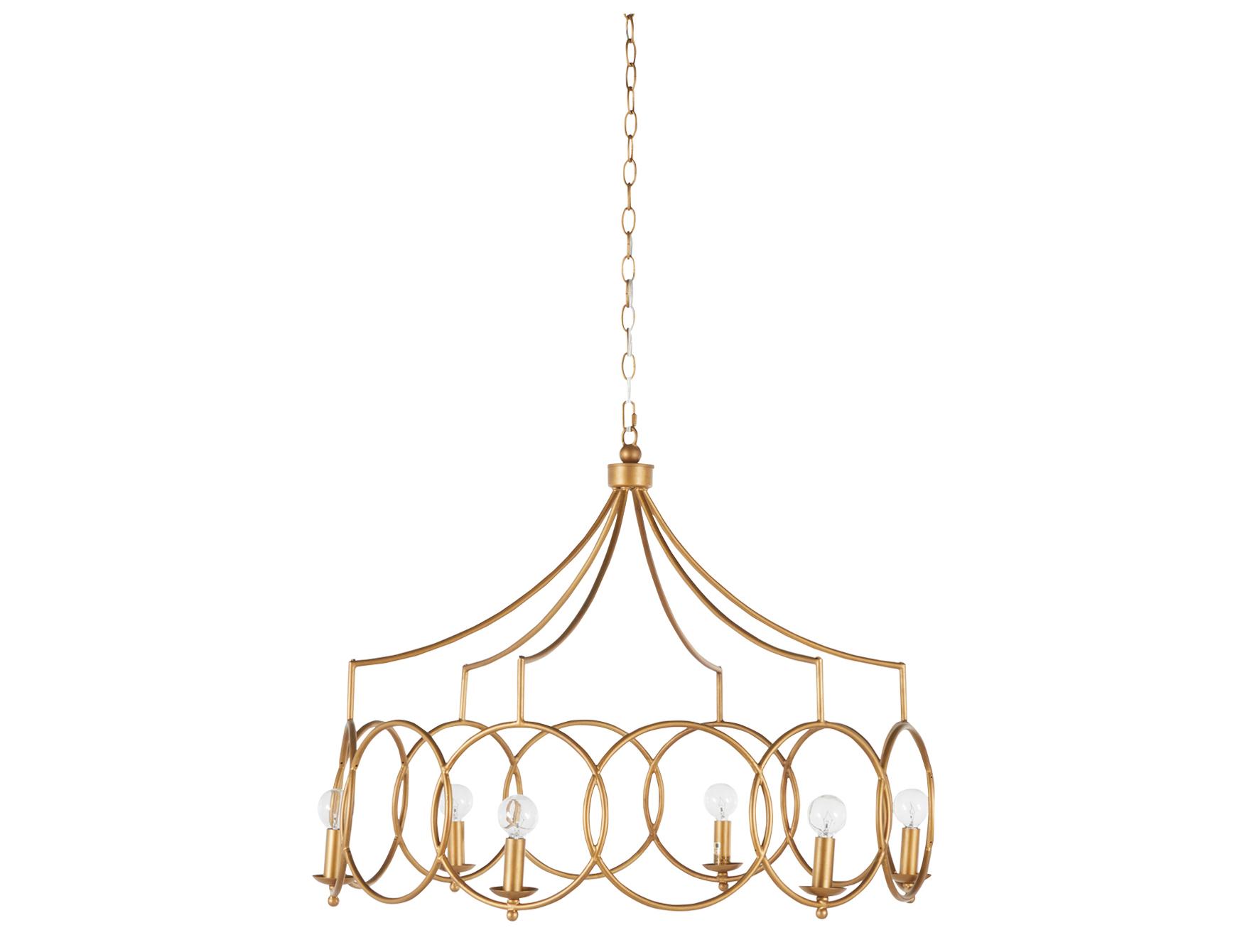 Gabby Cansa 6-Light Clean Antique Gold Candelabra Chandelier