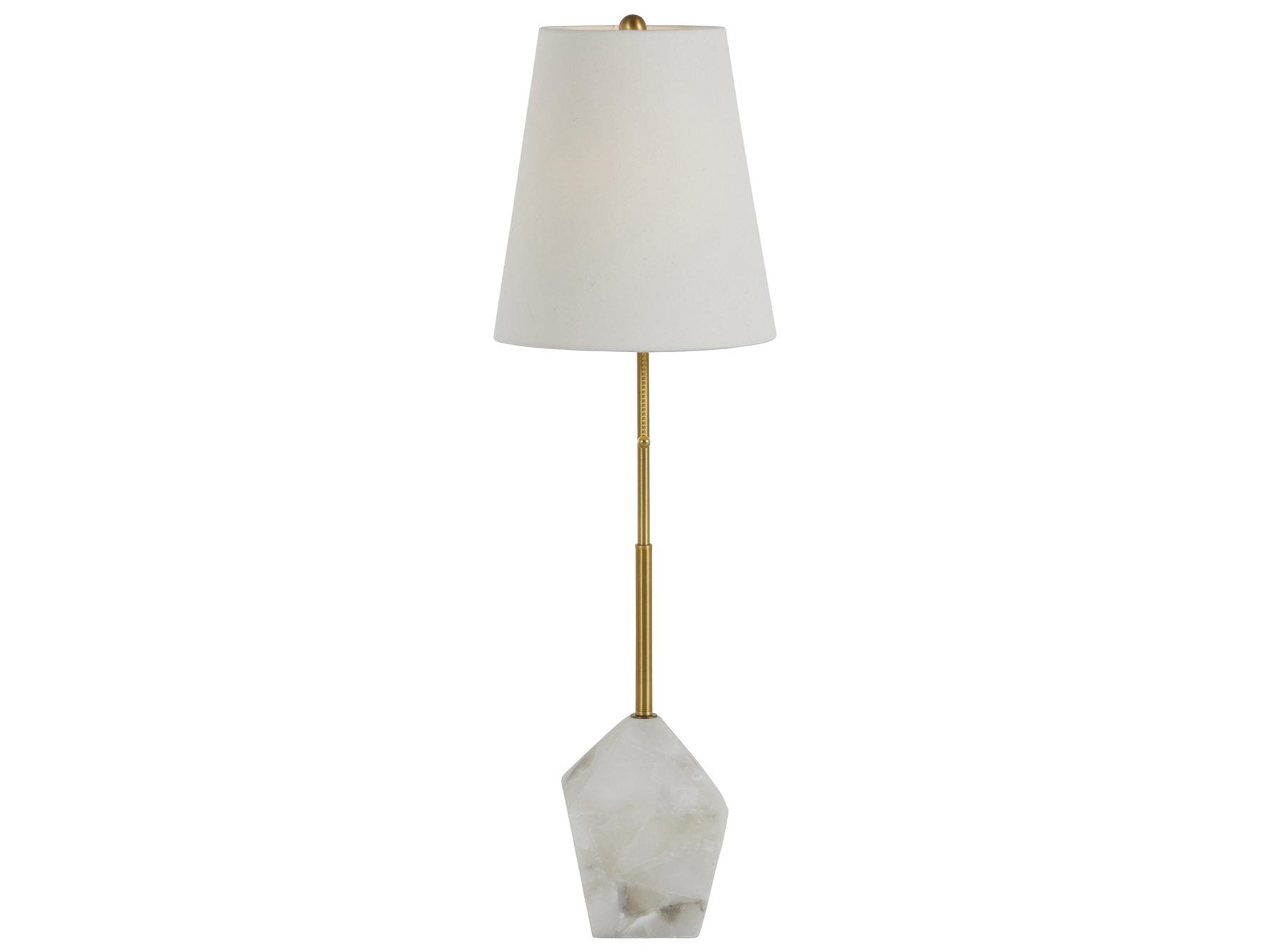 Gabby Perry Stained Gold White Linen Buffet Lamp