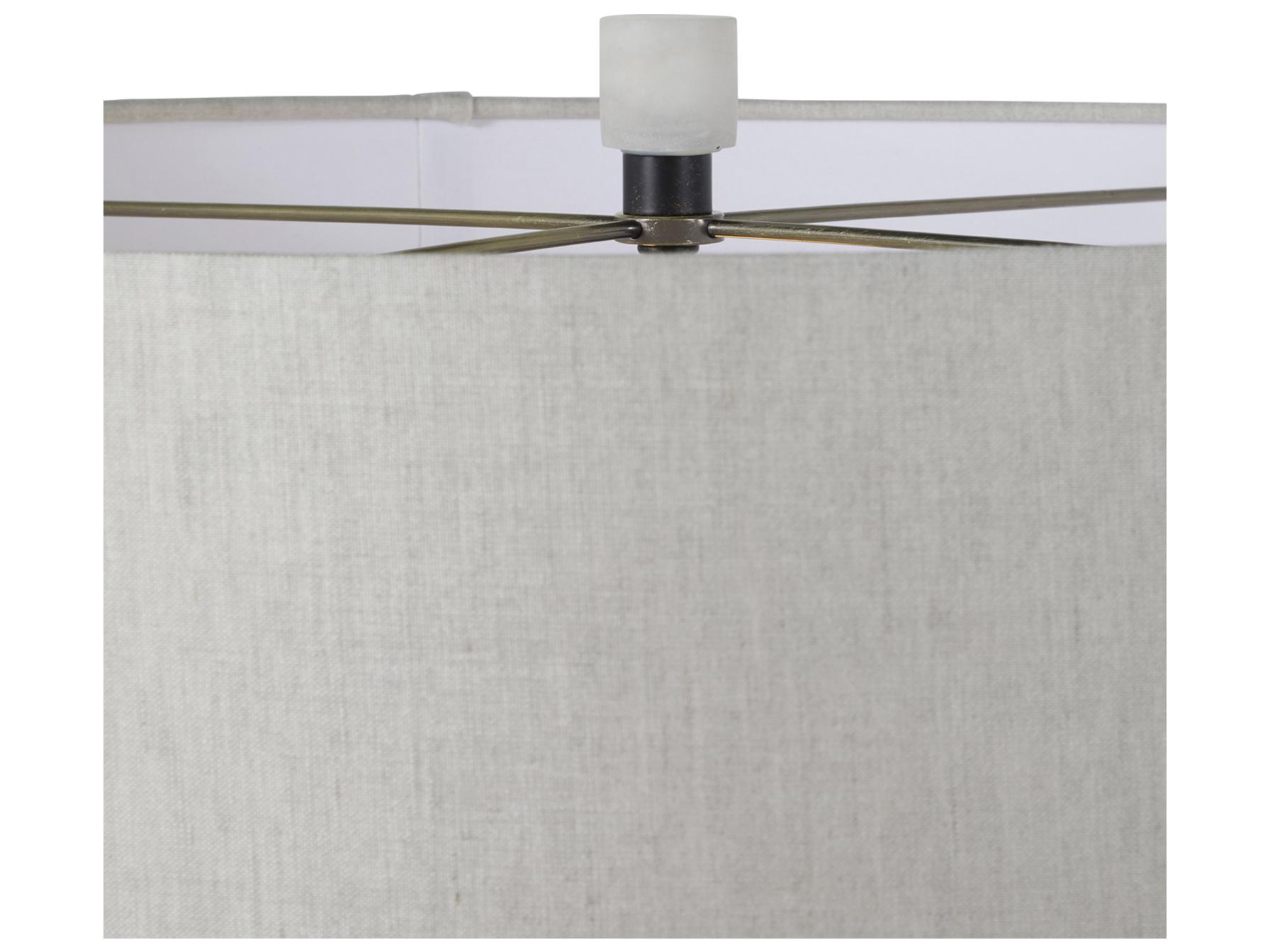 Gabby Joan Brass White Linen Buffet Lamp