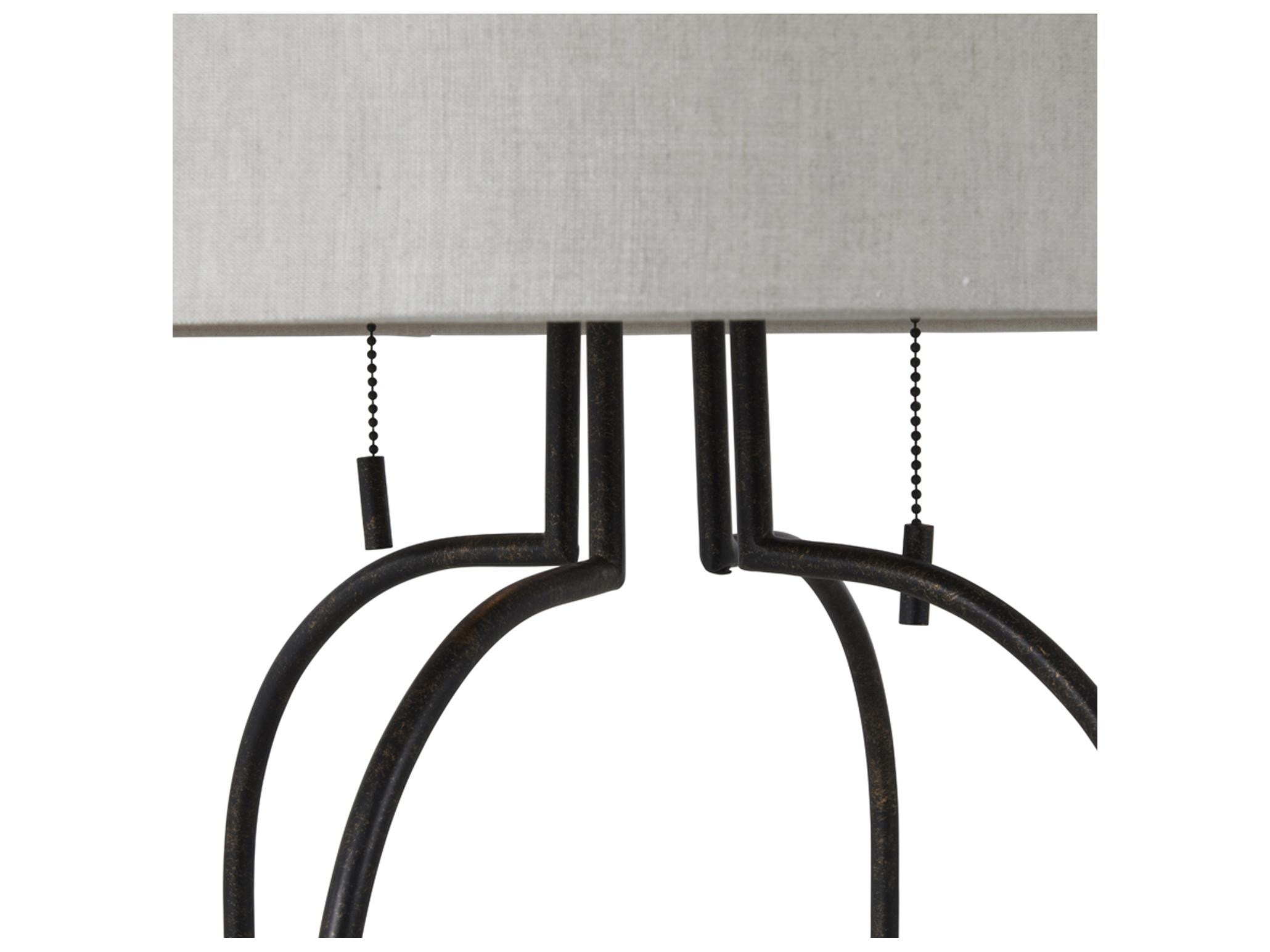 Gabby Joan Brass White Linen Buffet Lamp