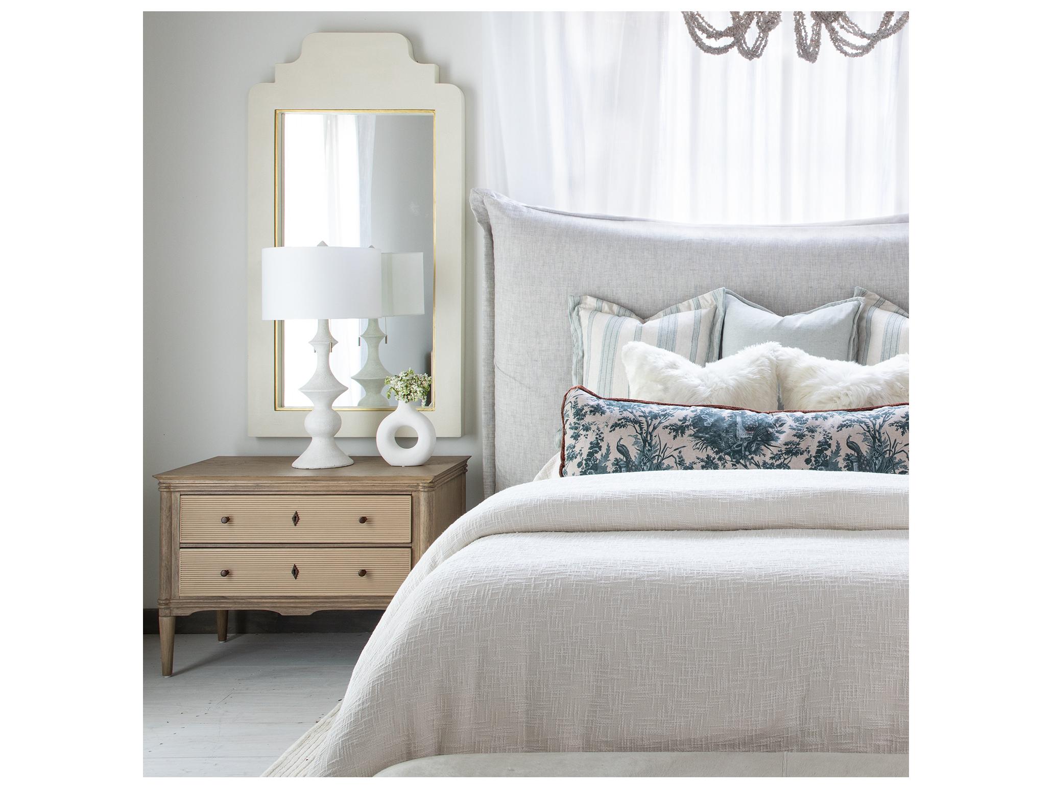 Gabby Nora Alabaster Faux Shagreen Wall Mirror Rectangular