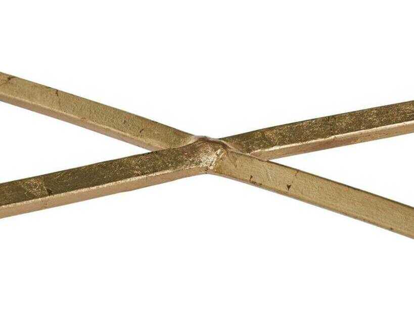 Gabby Evelina Rectangular Gold Leaf Tempered Glass Coffee Table