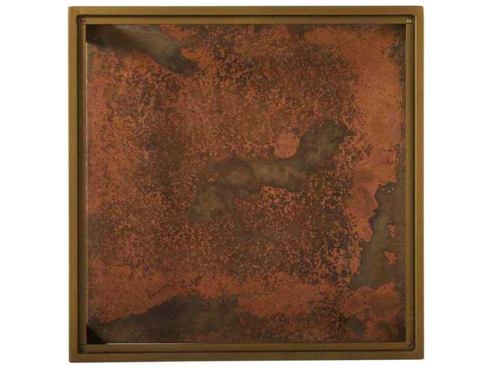 Gabby Winona Square Glass Antique Brass Magma End Table