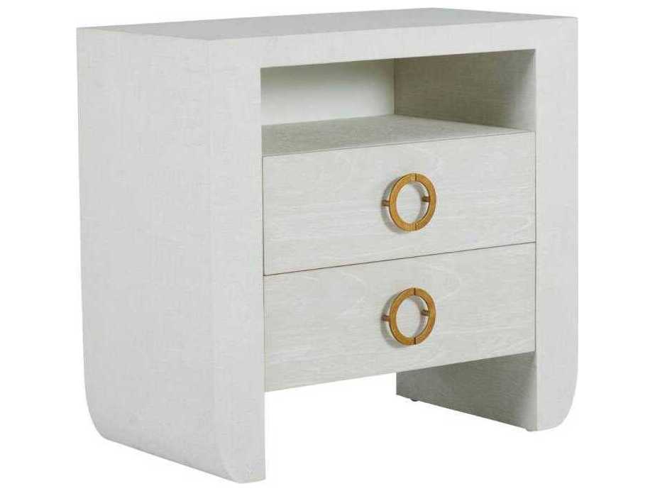 Gabby Sherie 2-Drawers White Mindi Wood Nightstand