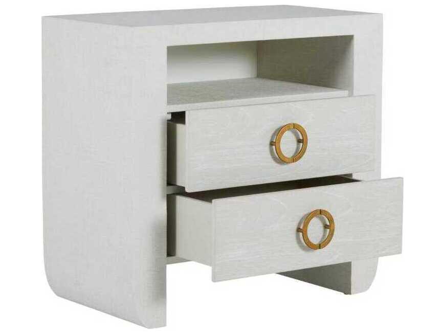 Gabby Sherie 2-Drawers White Mindi Wood Nightstand