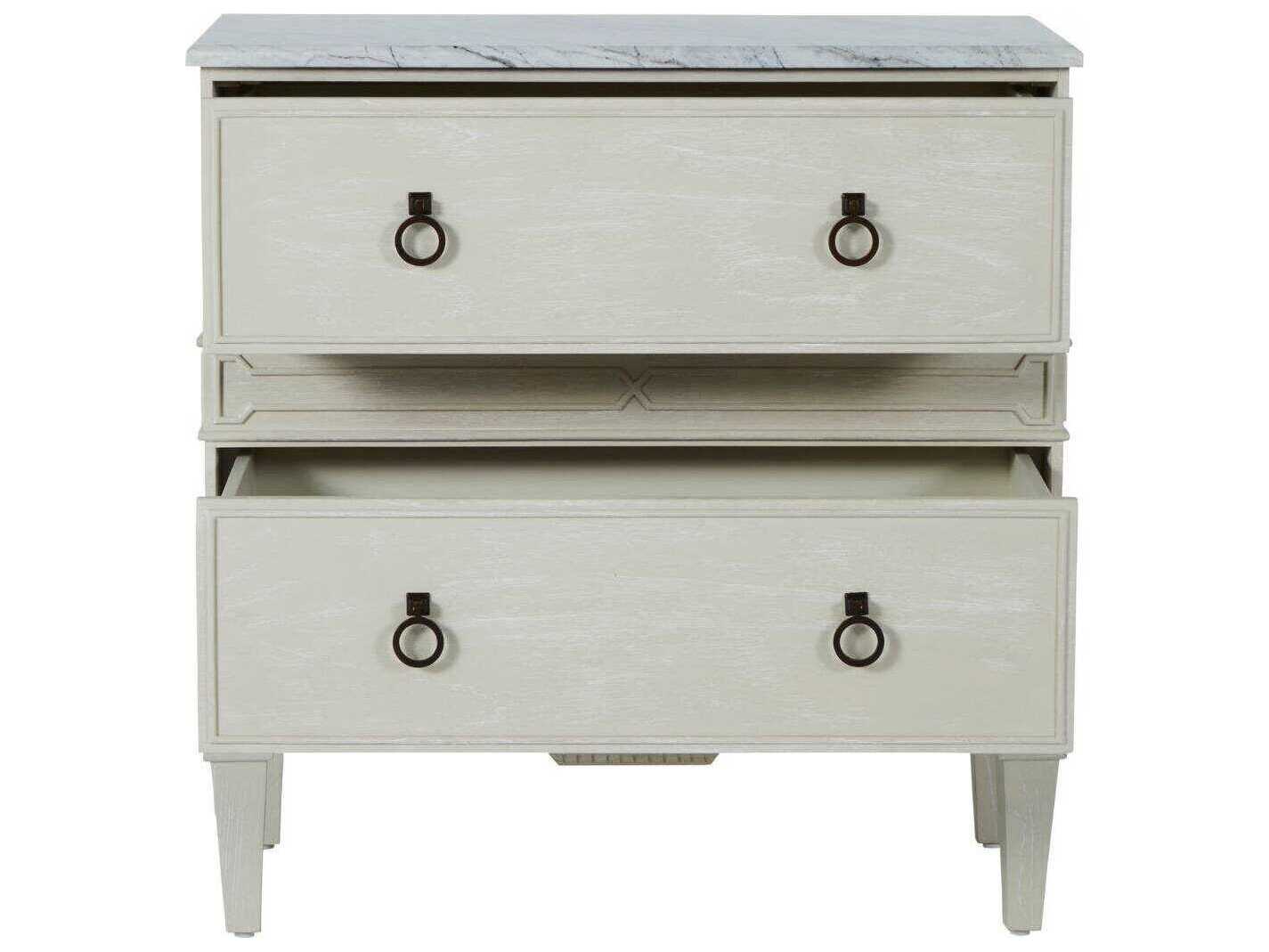 Gabby Archie 2-Drawers White Mindi Wood Nightstand