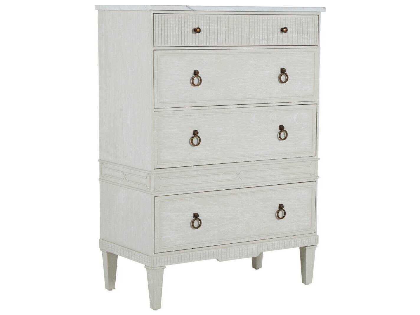Gabby Archie White Mindi Wood Accent Tallboy