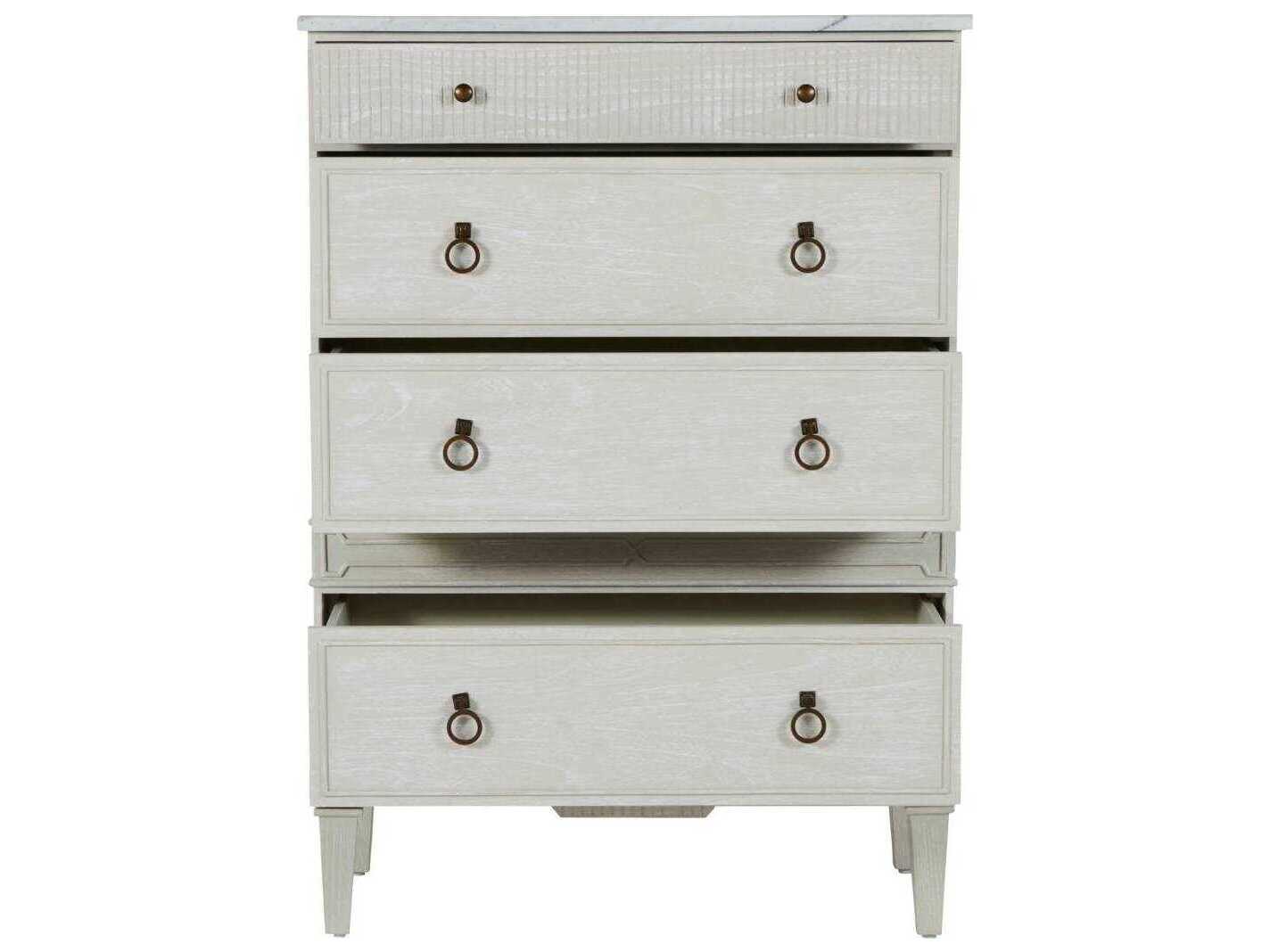 Gabby Archie White Mindi Wood Accent Tallboy