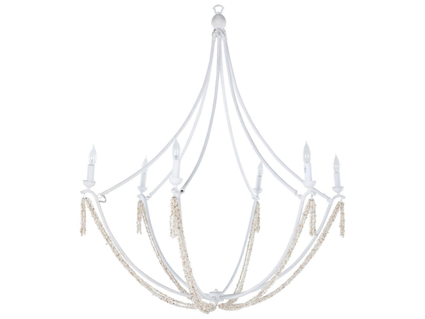 Gabby Nakita 6-Light Plaster White Coral Candelabra Chandelier