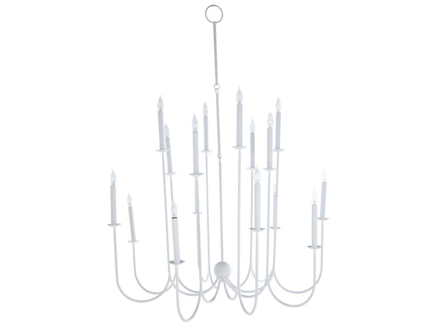 Gabby Snow 16-Light Plaster White Candelabra Tiered Chandelier