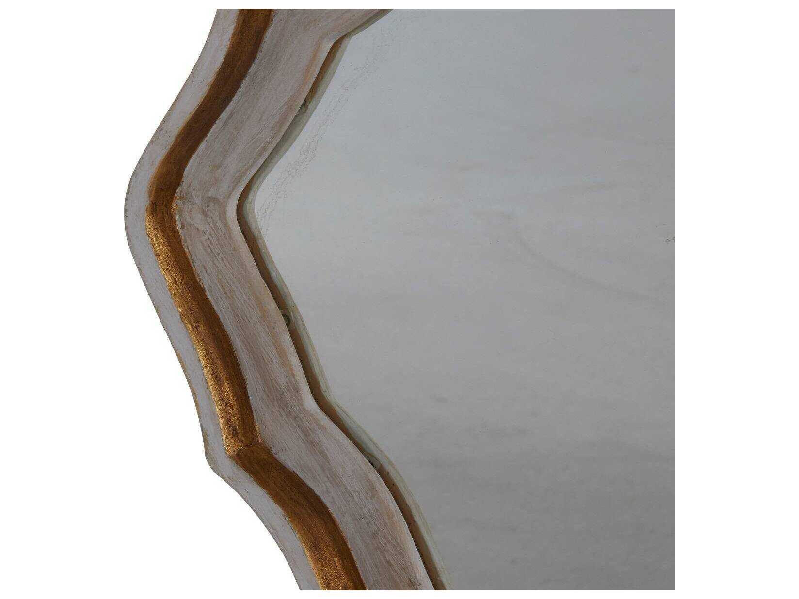 Gabby Adriana Cerused White Gilded Gold Wall Mirror