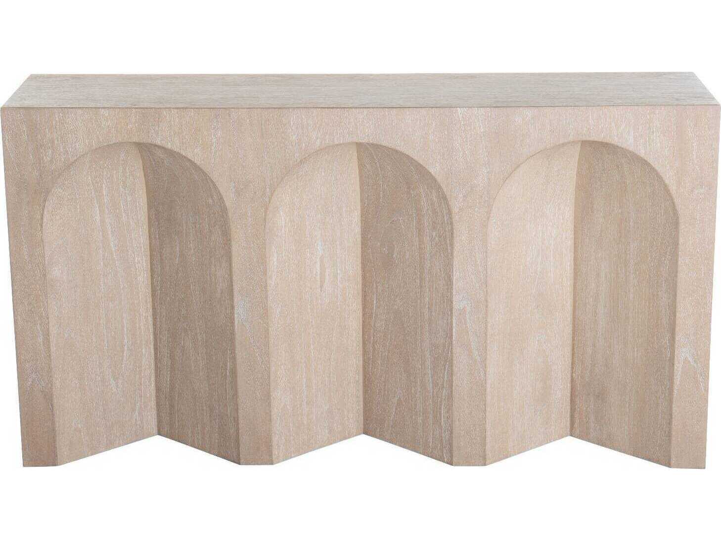 Gabby Arlee Rectangular Wood Cerused Natural Blonde Console Table