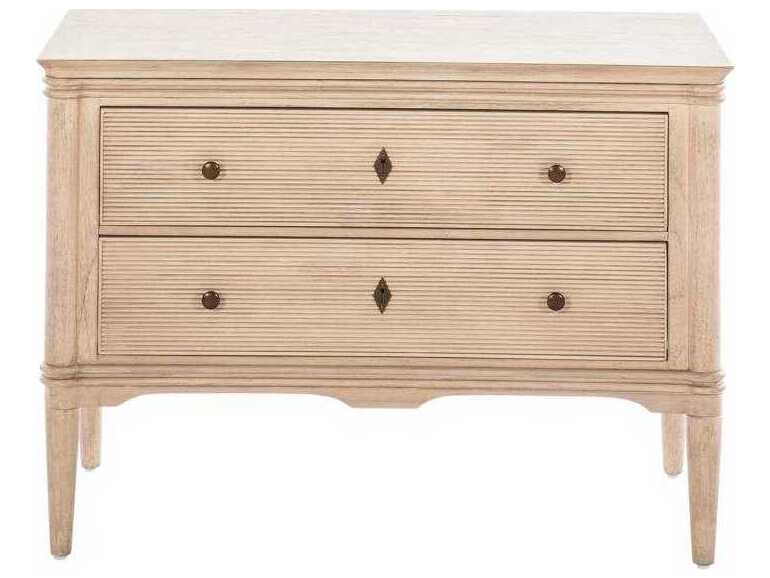 Gabby Linnea 2-Drawers Oak Wood Nightstand