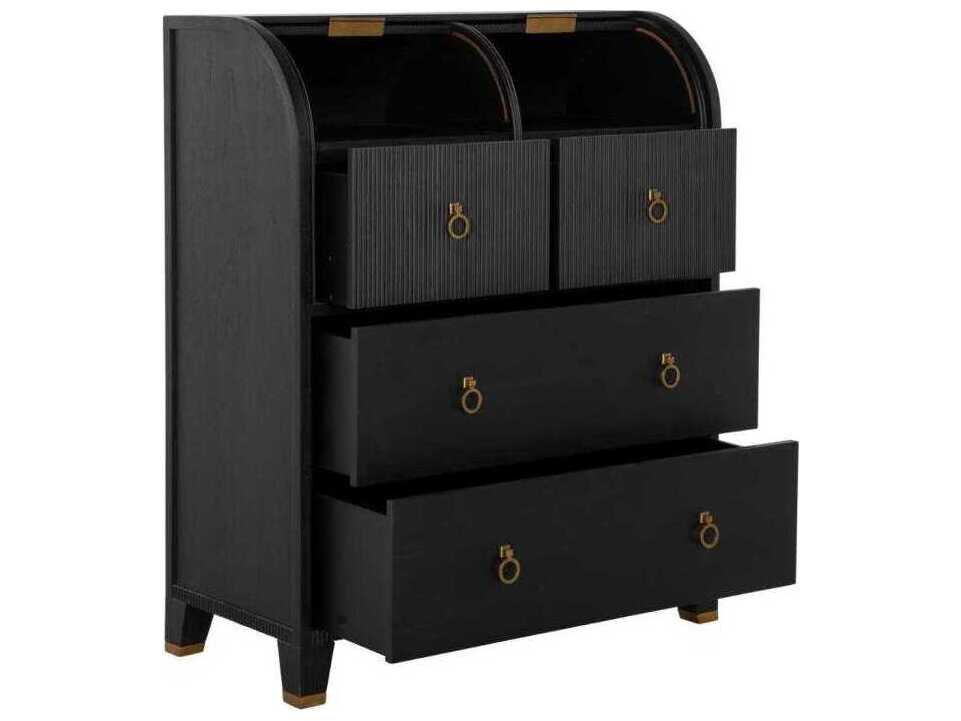 Gabby Maison Brushed Black Mindi Wood Accent Chest