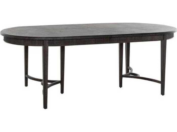Gabby Whitlock Oval Wood Cerused Forest Black Black Dining Table
