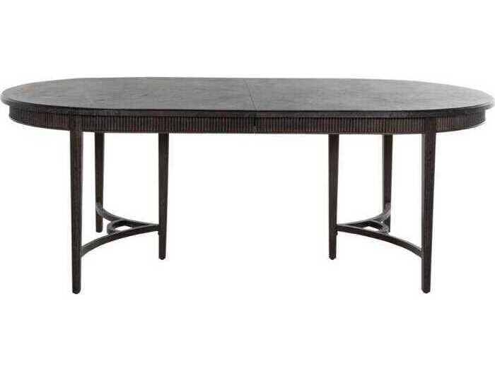 Gabby Whitlock Oval Wood Cerused Forest Black Black Dining Table