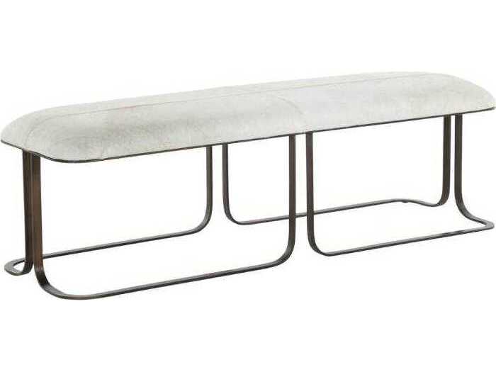 Gabby Orson Natural Ivory Hide Upholstered Accent Bench