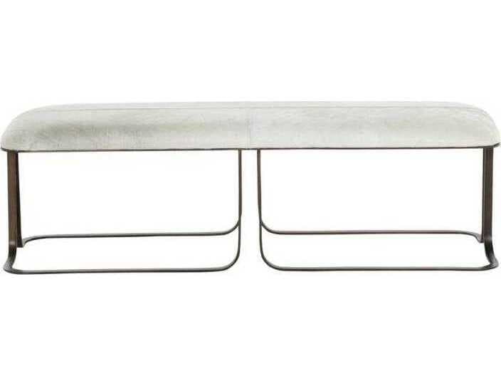 Gabby Orson Natural Ivory Hide Upholstered Accent Bench