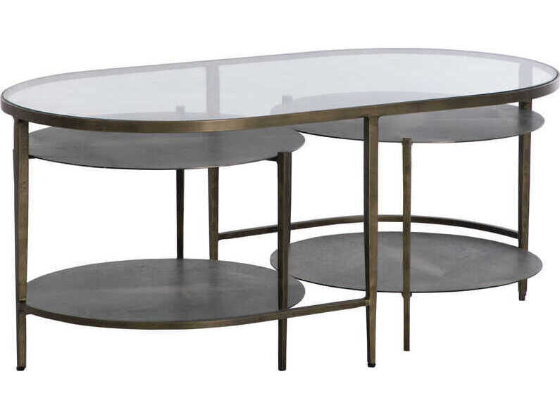 Gabby Northampton Oval Champagne Glass Coffee Table