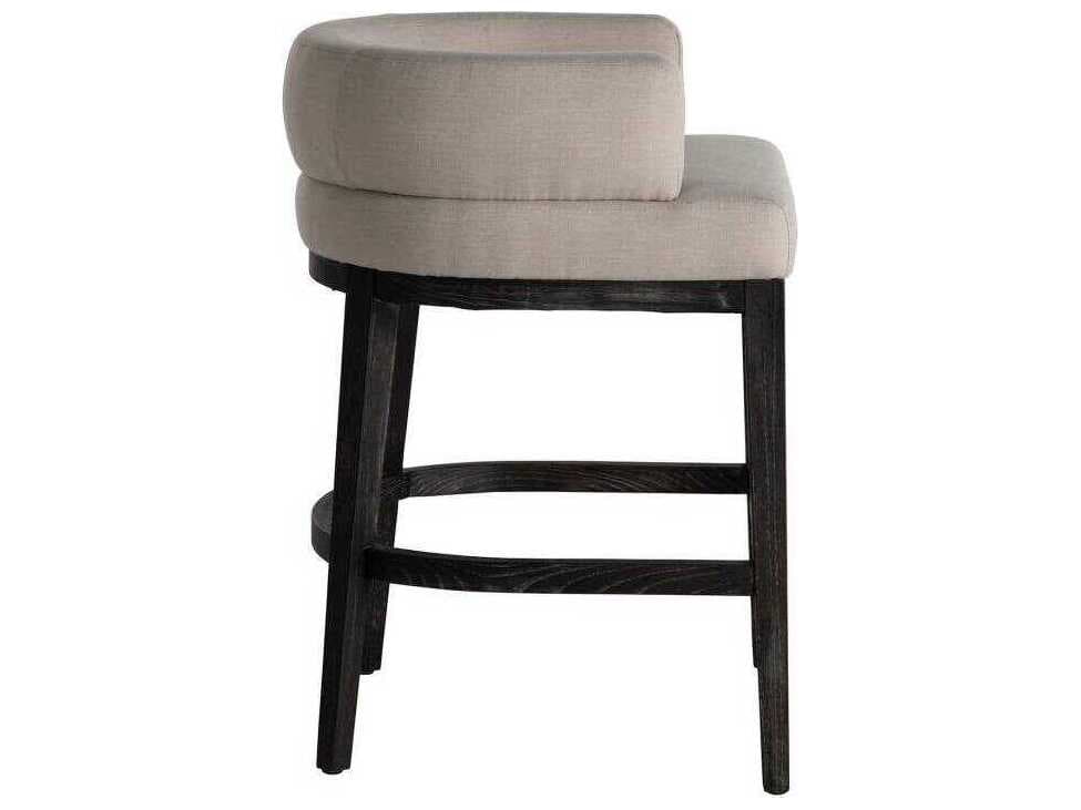 Gabby Douglas Cerused Ash Upholstered Wood Counter Stool