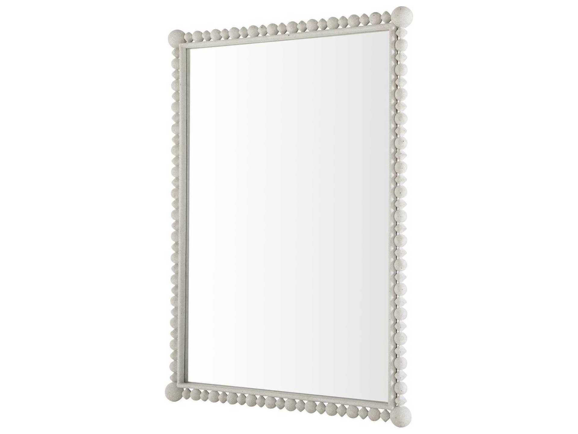 Gabby Beau Antique White Clean Wall Mirror Rectangular